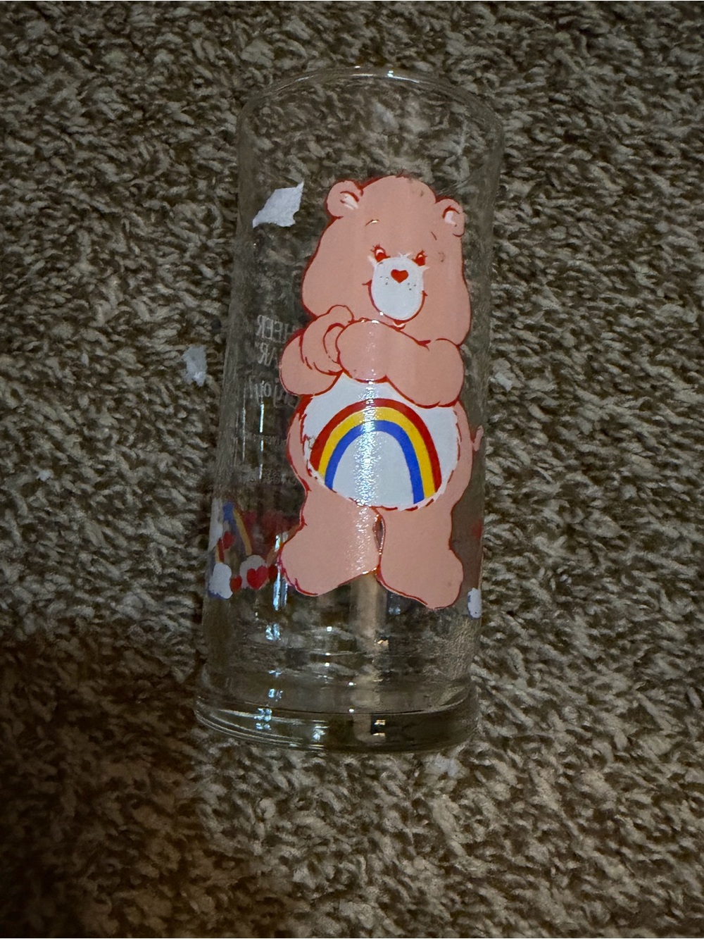 Vintage Care Bears cheer Bear Glass Tumbler 1983 Pizza Hut